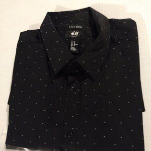 H&M men's XL slim fit Black dress shirt